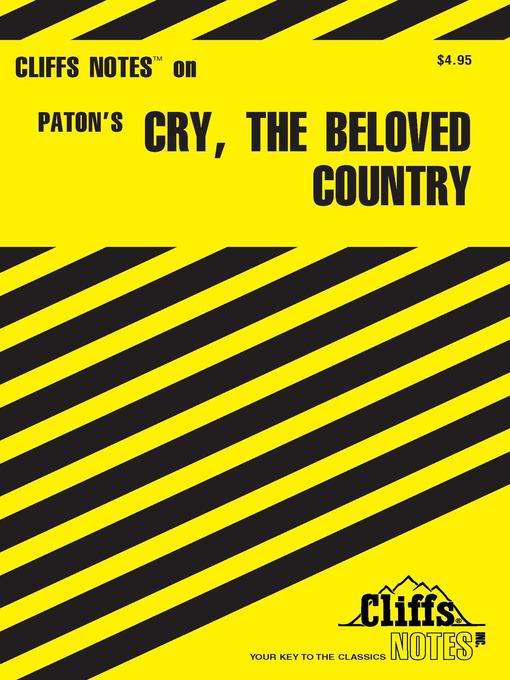 Title details for CliffsNotes on Paton's Cry, the Beloved Country by Richard O Peterson - Wait list
